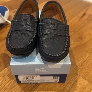 Navy boys loafers